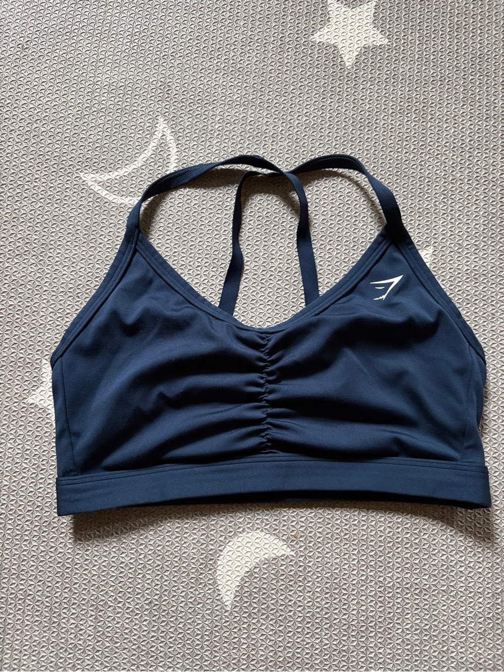Gymshark Navy Ruched Front Strappy Sports Bra